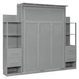 Full Engineered Wood Murphy Bed Gray