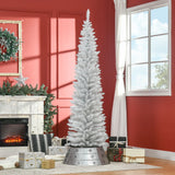 HOMCOM 7' Artificial Pencil Christmas Tree, Slim Xmas Tree with 499 Realistic Br