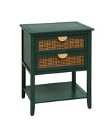2 Drawer Side table, Naturel Rattan, End table, Suitable for bedroom