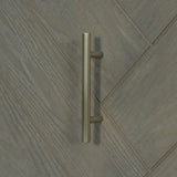 Queen Size Murphy Bed, Pine Wood Cabinet Bed with Built-in USB Charging Station and Geometrical Decoration Panel ,Grey