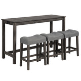 Fabric Bar Table Set Dark Gray