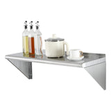 12" x 36" Stainless Steel Shelf, Wall Mounted Floating Shelving with Brackets