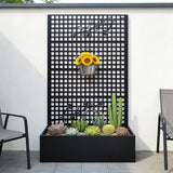 Metal Planter Box with Trellis 70.9in H x 43.3in W x 15.8in D - Outdoor Raised G