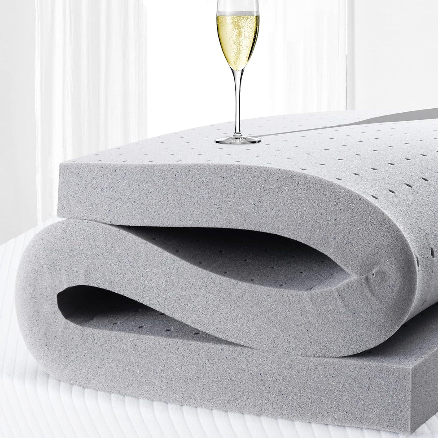 2 Inch Gel Memory Foam Mattress Topper King Size Cooling
