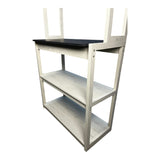 31.5" White and Black color 5-Tier Bakers Rack for Kitchen with Storage