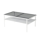 Modern Rectangular Glass Coffee Table with MDF Base