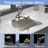 21 Inch Drop in Kitchen Sink with Pull-out Faucet and Sink Cover, Stainless Stee