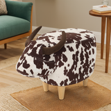 Fabric Ottoman Brown/White