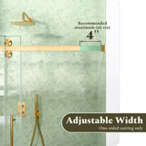 56-60"W x 60"H Frameless Sliding Tub Shower Door Enclosure
