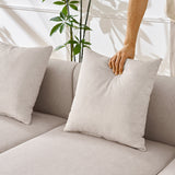Sofa L-Shape Modular Velvet Beige 4-Seat Pocket Spring 118in