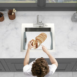 21 Inch Drop in Kitchen Sink with Pull-out Faucet and Sink Cover, Stainless Stee
