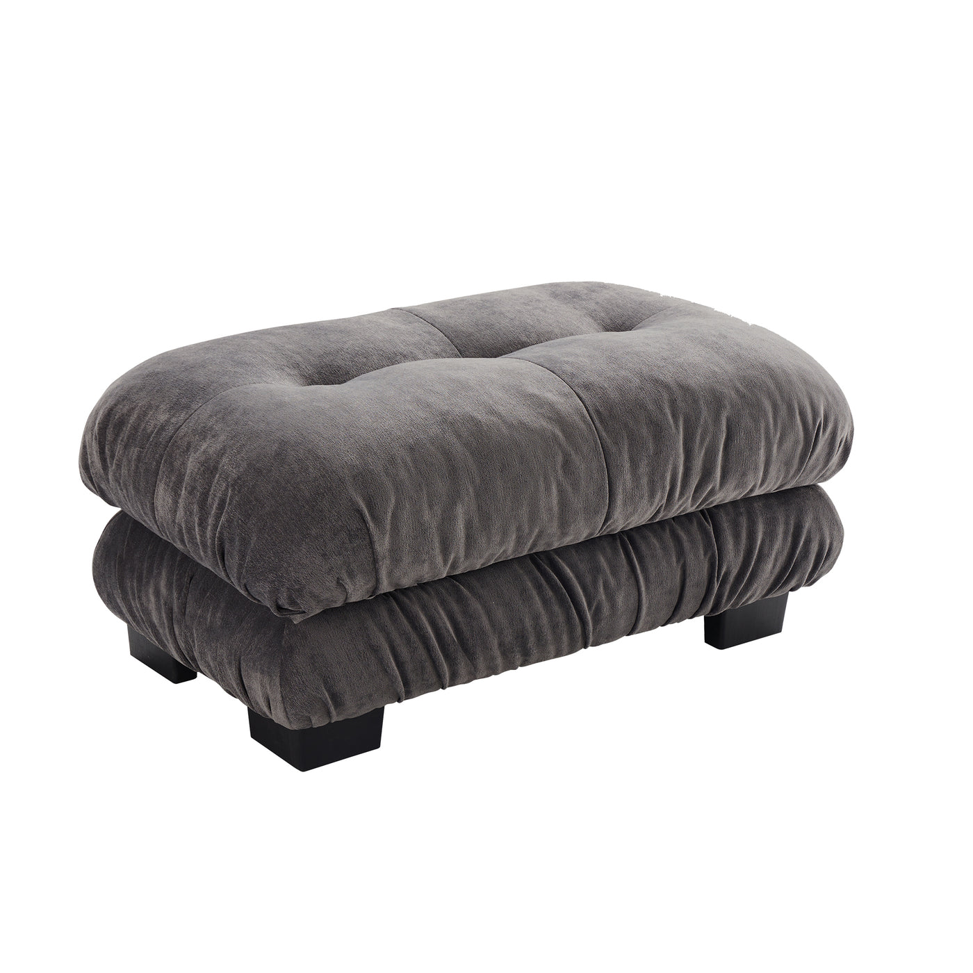 27 Inch Modular Chenille Ottoman Gray, 36.3x23.6x19.7