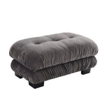 27 Inch Modular Chenille Ottoman Gray, 36.3x23.6x19.7