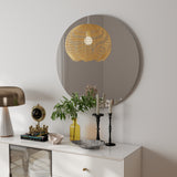 70cm bathroom mirror, round mirror, matte white Backboard