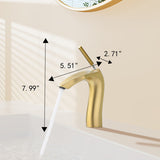 Bathroom Sink Faucet - Single Handle - Solid Brass - Brushed Gold