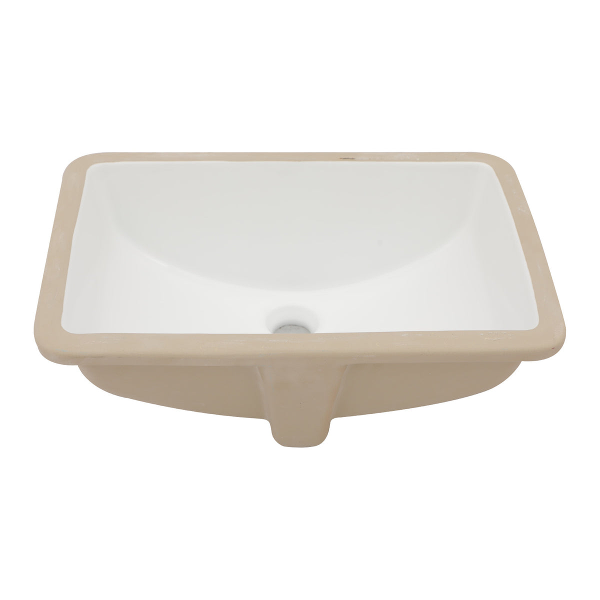 Modern European Style White Ceramic Rectangular Undermount Bathroom Sink with Ov