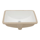Modern European Style White Ceramic Rectangular Undermount Bathroom Sink with Ov