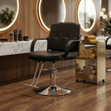 Barber Chair for Hair Stylist- 360° Swivel, Adjustable Height