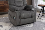 Velvet Recliner Power with Massage Grey