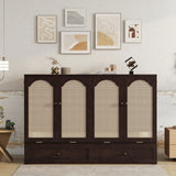Queen Size Pine Wood Murphy Bed with Power Station