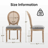 Set of 2 Solid Wood Dining Chair Grey