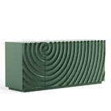 Sideboard Buffet Cabinet, 59"Green Accent Cabinet with 4 Doors