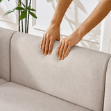 Sofa L-Shape Modular Velvet Beige 4-Seat Pocket Spring 118in