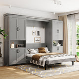 Full Engineered Wood Murphy Bed Gray