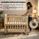 Solid Wood Baby Bassinets Wooden Bedside Bassinet Portable Mini Baby Crib