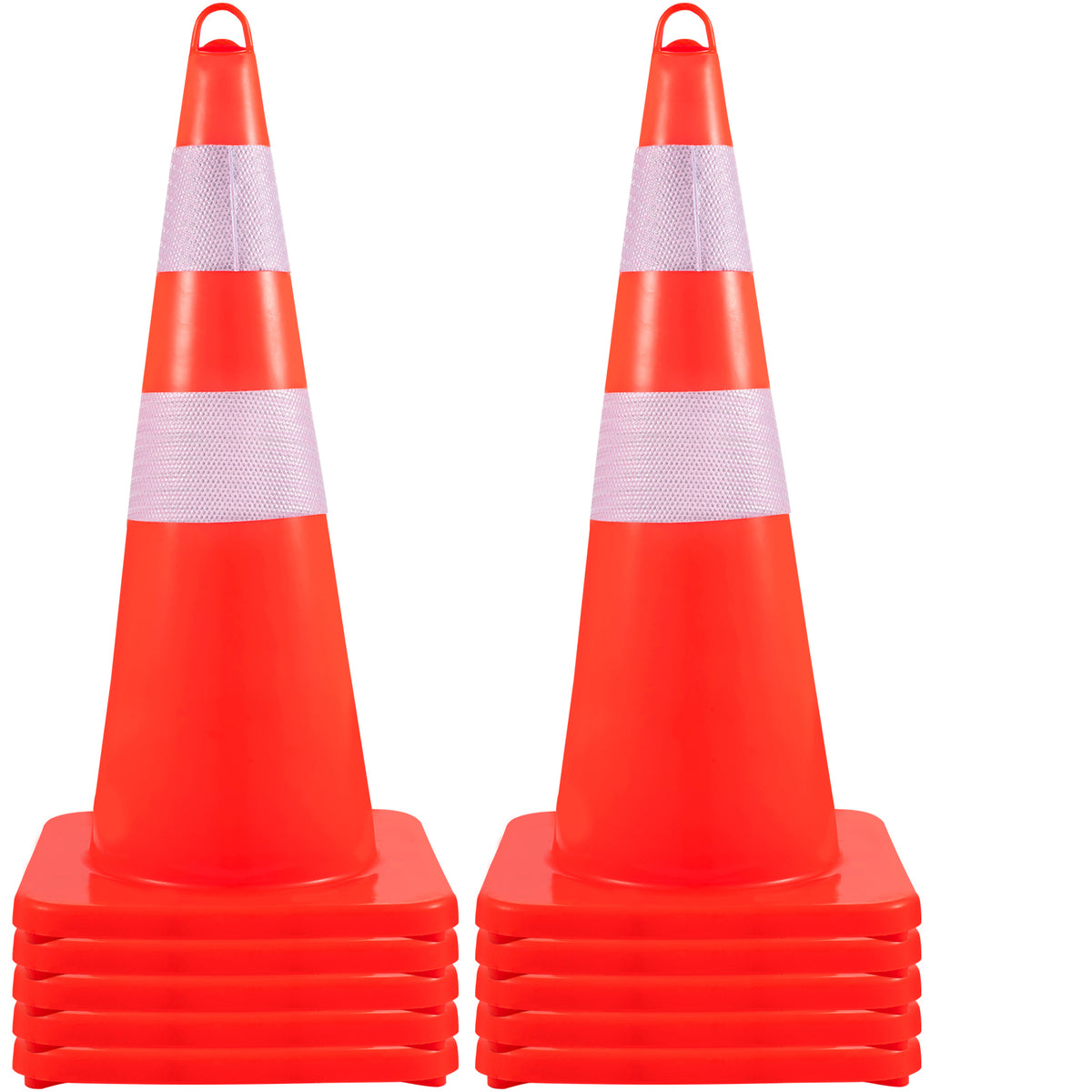Safety Cones, 10PCS 28" Traffic Cones, PVC Orange Construction Cones