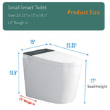 Compact Smart Toilet with Bidet Seat Built-in, Modern Tankless Design