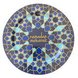 Ramadan Navy Geometric Melamine Dinner Plate Set