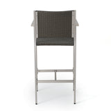 Outdoor Patio Furniture Set of 2 Aluminum Silver/Grey