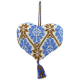 Hand-Embroidered Heart Ornament