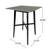 Engineered Wood Dining Table Grey/Black 45"