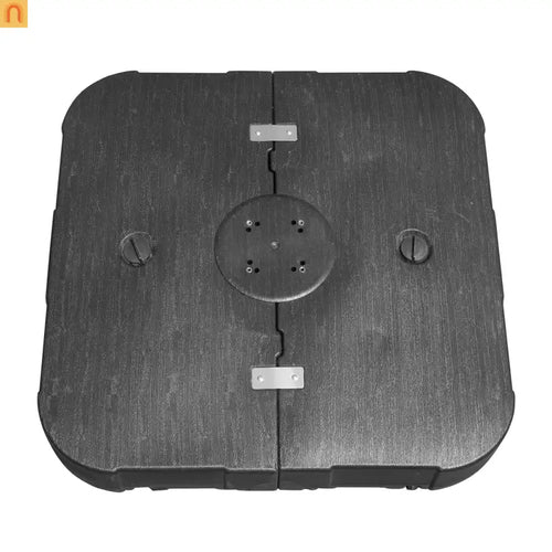 Patio Umbrella Base Heavy-Duty Square Black Resin 300 LB Wheels 38.6 In