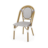 Outdoor Patio Furniture Set of 2 Wicker White/Gray