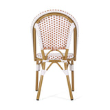 Outdoor Patio Furniture Set of 2 Wicker Rust Red/White
