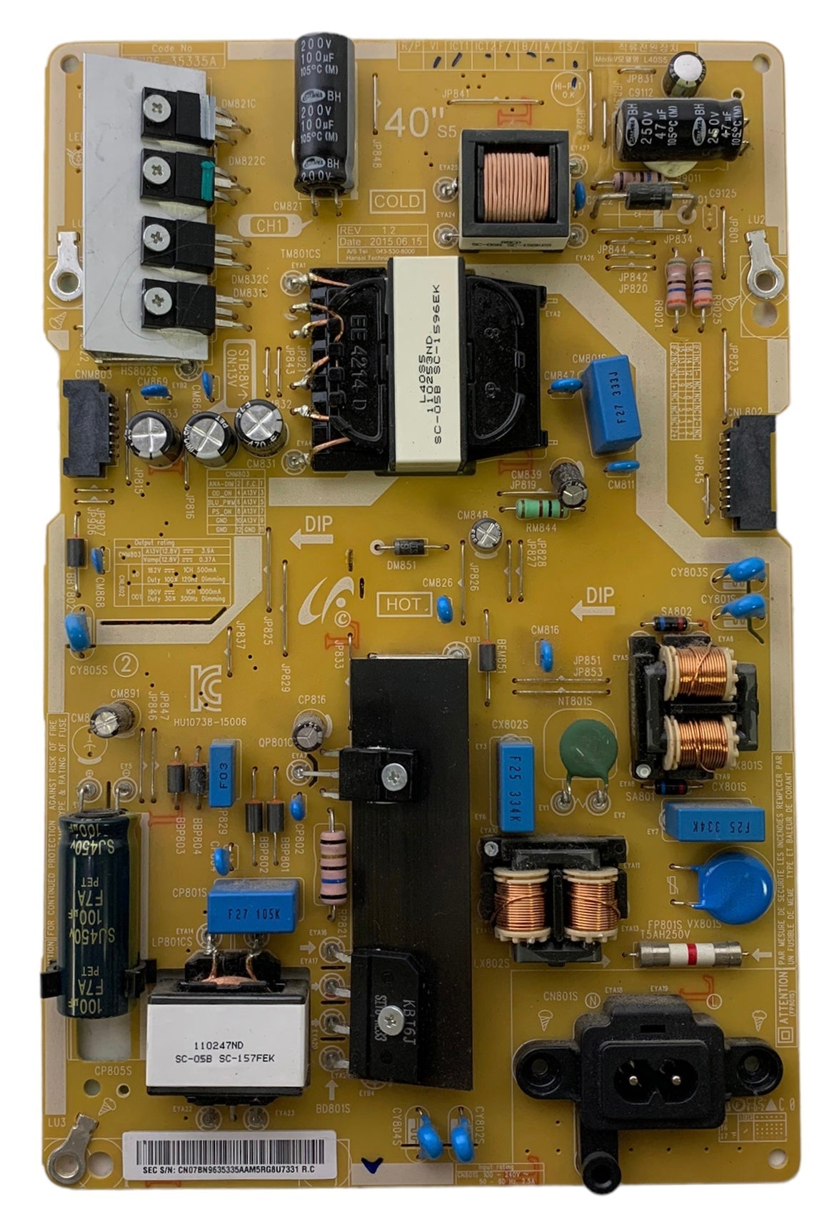 Samsung BN96-35335A Power Supply LED Board