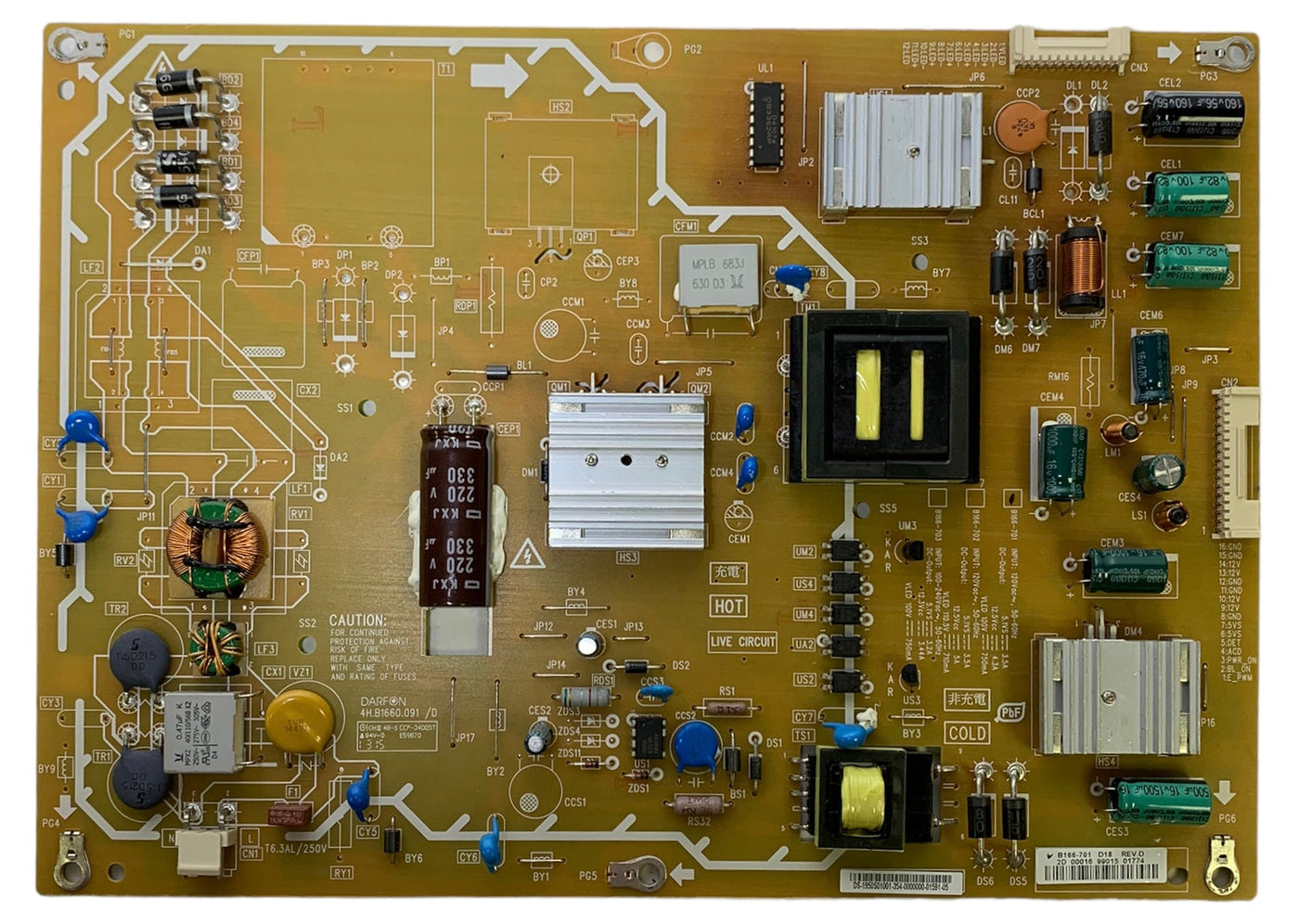 Insignia 19.50S01.001 Power Supply LED Board