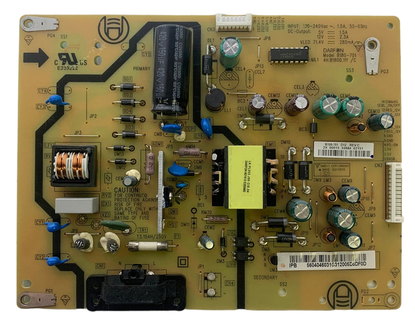 Insignia 56.04046.031 Power Supply LED Board