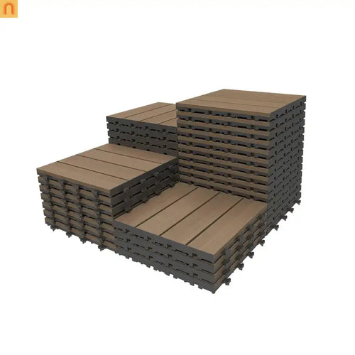 Outdoor Deck Tiles HDPE 12x12" Interlocking 36 Piece