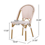 Outdoor Patio Furniture Set of 2 Wicker Rust Red/White