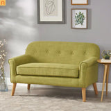 Loveseat Mid Century Modern Fabric Pale Green 50.75in