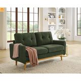 Loveseat Mid Century Modern Polyester Antique Green 67.7in