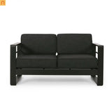 Outdoor Loveseat Aluminum Dark Gray Modern 57in