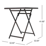 Wicker Bar Table Set Brown Multi