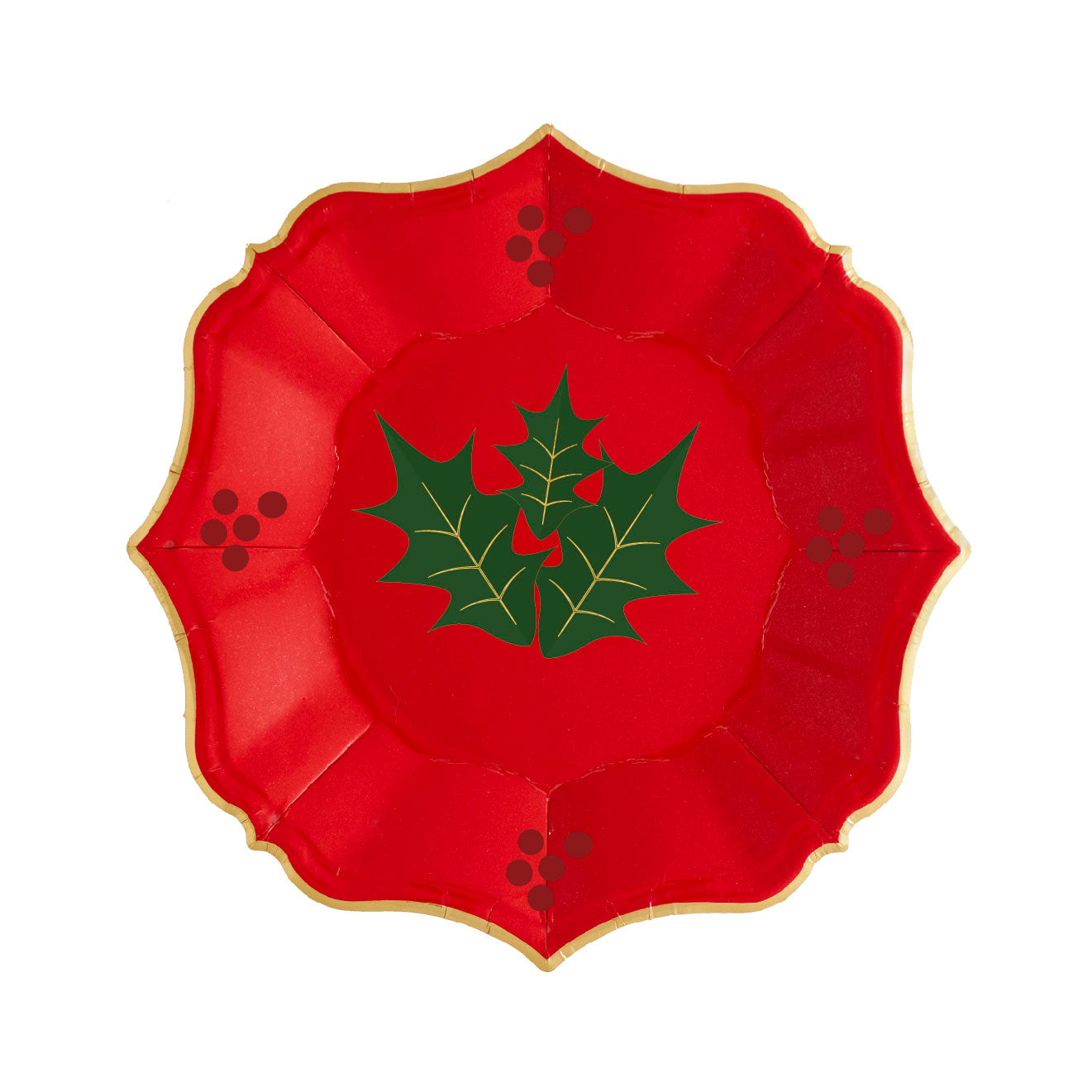 Red Christmas Dessert Plates