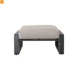 Outdoor Ottoman Aluminum Light Brown Cushion Modern Set of 2