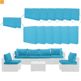 Outdoor Cushion Set 14 Piece Sectional Sky Blue